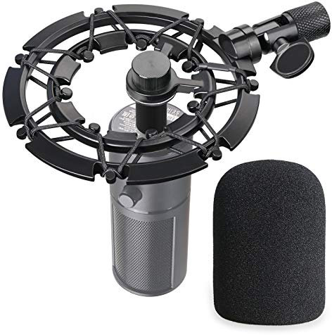 Razer Seiren X Suspension Antichoc en Alliage avec Bonnette Mousse en Noir Réduisant la Vibration pour Microphone Razer X par YOUSHARES