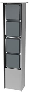 Jehoka Column B 4.4 External Socket Stainless Steel with 1 Switch and 3 Sockets