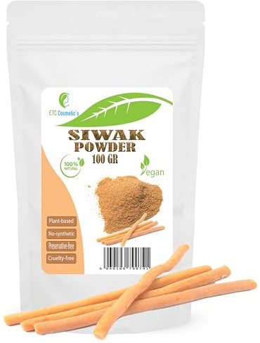 ETC Cosmetic`s Siwak Pulver Salvarado Persica, 100 % Only Miswak (siwak) pulver – tandvård | Naturlig tandkräm | blekningsteeth | munvård – 100 g