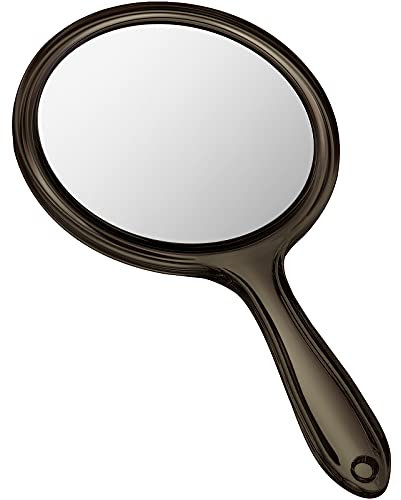 Jetec Espejo de Mano de Doble Cara con Mango Espejo de Maquillaje Redondo con Aumento 1X/ 3X Espejo de Multiusos Portátil para Viaje Maquillaje Diario Maquilladora Mujer (Negro)