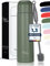 Milu Thermosflasche Thermoskanne Isolierflasche 1L, 750ml, 500ml - Isolierte Edelstahl Trinkflasche, 100% Auslaufsicher, Doppelwandisolierung (Olivgrün, 500ml)