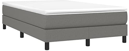 vidaXL Boxspringbettgestell, Polsterbett Bett für Schlafzimmer, Bettrahmen mit Lattenrost, Schlafzimmerbett Doppelbett, Dunkelgrau 120x200cm Stoff