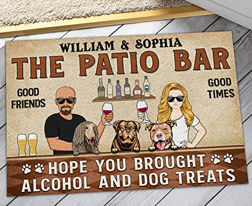 Rückseite Fußabtreter The Patio Ich Hoffe, Sie Haben Alkohol Und Hundeleckerlis Nach Maß Für EIN Paar Mitgebracht Badvorleger Rutschhemmender Wasserabsorbierend Fußabtreter 40X60Cm