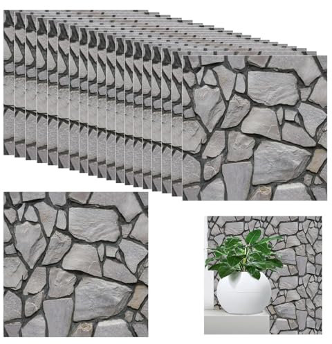 20 Piezas Papel 3D Ladrillo Pared Autoadhesivo, 30 x 30 cm Grueso Impermeable PVC Panel Decorativo Pared, Revestimiento de Paredes, Pegatinas 3D Pared para Paredes de Cocina, Oficina, Dormitorio