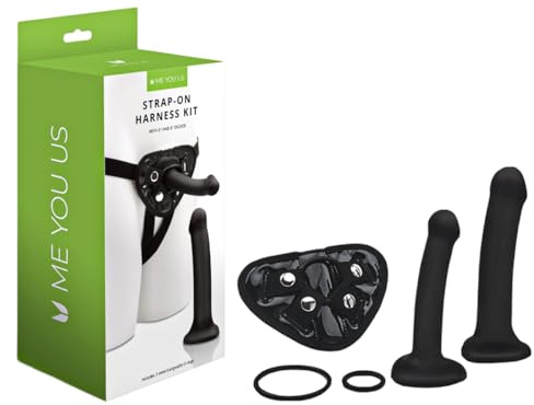 Me You Us Kit de arnés de correa con consoladores de 6 y 8 pulgadas, arnés ajustable con 3 juntas tóricas, juego realista de correas para parejas, principiantes y avanzados