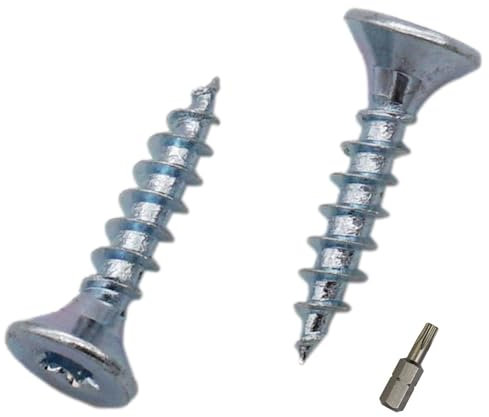 SKIR'CO (100 piezas) Tornillos para madera de acero galvanizado, 4,0 x 20 mm, cabeza Torx, cabeza avellanada, tornillos para aglomerado