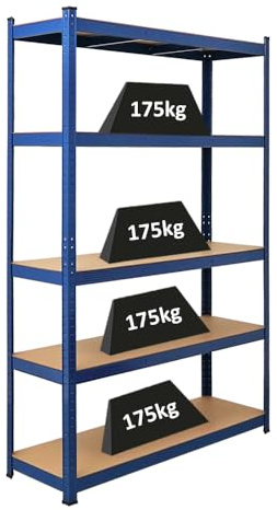 PROREGAL Scaffale per carichi pesanti Ragnar | AxLxP 180x120x40cm | Portata per ripiano 175kg | Blu