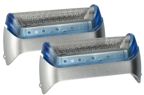 vhbw 2x Scherfolie Ersatz für Braun 20S für Elektrorasierer + Rahmen, silber/blau