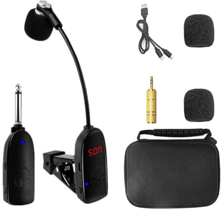 Laroal Micrófono de instrumento Micrófono inalámbrico Captación de instrumento para trompetas Clarinete Violonchelo Saxofón