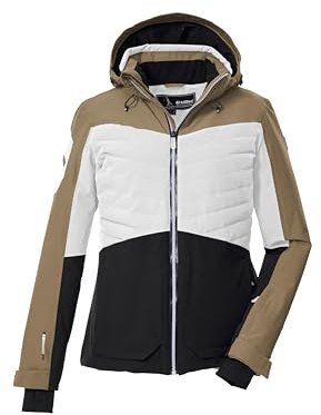 killtec Donna Giacca da sci/giacca funzionale con cappuccio e paraneve con chiusura a cerniera KSW 30 WMN SKI JCKT, gebrochenes weiss, 46, 43416-000