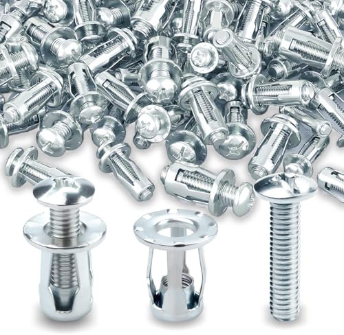 30 Pcs Chevilles Métalliques Galvanisées, M4x20 Chevilles à Expansion en Métal, Expansion Petal Cavity Wall Anchor Series Kit for Home Renovation and Fixing of Cavity Walls and Plasterboard Walls