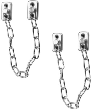 HOMSFOU Verrous De Sécurité Pour Fenêtre Limiteur De Fenêtre En Acier Inoxydable 2 Pièces Antivol Chaîne Domestique Protection Anti-chute Pour Maison Bureau École