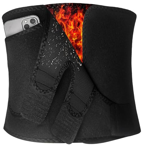 VOUSXLLEZ Bauchweggürtel Herren Damen, Waist Trainer Damen Verstellbar, Fitnessgürtel, Beschleunigender Schweißgürtel (Schwarz, L)