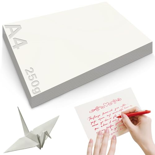 Mbsomnus 60 stycken tonkartong 29,7 × 21 cm tjockt papper A4 för utskrift 250 g/m² pysselkartong beige tjockt papper för graffiti konstillustrationer
