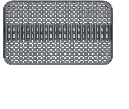 Byfoyif Tapis d'Évier Silicone 43x32 cm, Protection Fond Évier Cuisine, Tapis de Séchage Vaisselle Anti-dérapant, Protection Évier Cuisine Silicone, pour Drainage Vaisselle Légumes Fruit, Gris Foncé