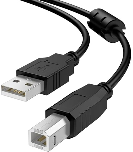 Vancle USB Druckerkabel 1.5M, USB-A auf B-Stecker, USB 2.0 Typ B Kabel Anschlüsse Vergoldet, Drucker Kabel für HP, Canon, Epson, Dell, Samsung, Dell und mehr (1.5M)