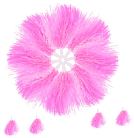 KICHOUSE 12 Pezzi Pompon Rosa da Cheerleader in Plastica Leggera Accessori per Spettacoli di Ballo e Eventi Sportivi Strumenti di Incoraggiamento per Squadra di Cheerleading