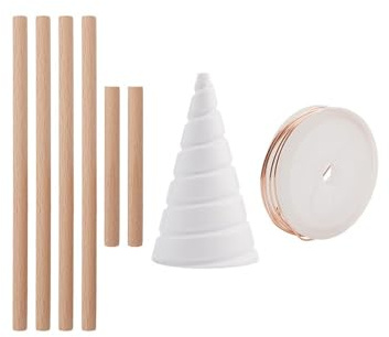 Getdoublerich Electroculture - Kit de antena de jardinería, bobina de alambre de cobre 99% puro con estacas de madera y plantilla de bobinado de silicona para crecimiento de plantas, 5 pies