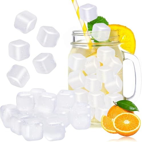 18 Cubetti di Ghiaccio Finti Trasparenti Riutilizzabili in Plastica Atossica Alimentare 2,5 cm Cubetti Refrigeranti per Cocktail e Bevande Uso Domestico e Professionale.
