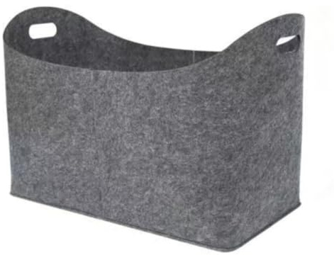 Sacs en feutre, panier à bois de chauffage avec poignées, panier de rangement pour bûches en feutre pour faire du shopping, des journaux, gris