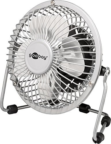 goobay 77503 Ventilateur de bureau USB 4 pour rafraîchir votre bureau Argenté