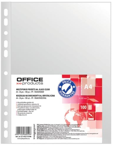 OFFICER PRODUCTS 21142115-90 Arkivmapp, Genomskinlig, A4 x 100 stycken