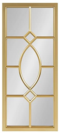 Kate and Laurel Cassat Classic Glam Window Wall Accent Mirror, Gold