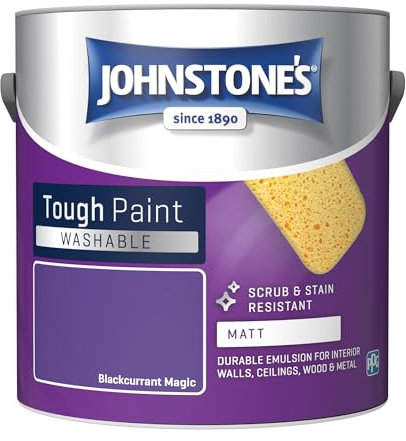 Johnstone's - Washable Paint - Blackcurrant Magic - Matt Finish - Emulsion Paint - Highly Durable - Stain Resistant - Non Toxic & Low Odour - 12m2 Coverage per Litre - 2.5L