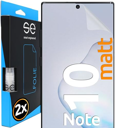 2x se® 3D SCHUTZFOLIE Entspiegelt für Samsung Galaxy Note 10,Anti-Staub, 100% Fingerabdruck & FaceID kompatibel, einfache blasenfreie Installation, Ultra-Klar, Stoß-Kratzfest, aus Deutschland