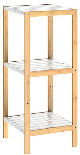 Casaria Scaffale da Bagno & Cucina 3 Ripiani Bambù Mobile a Colonna Portaspezie Scarpiera