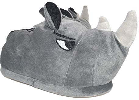 Pantofole da rinoceronte con animali ripieni | Pantofole per bambini accoglienti | Coniglio coniglio peluche Home Sneaker | Pantofole per bambini soffici, Bradipo, 28/30 EU