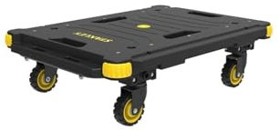 Stanley Plattformwagen PC531 - Tragfähigkeit bis zu 137KG - rutschfeste Plattform - Bewegen und Handhabung - 60 x 45 x 16,7 cm - Schwarz/Gelb
