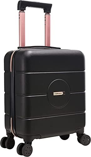 Cabin Max Anode 30L 45x36x20 cm Handgepäck Koffer – leicht, Hartschale, 4 Räder, Leichtes Handgepäck geeignet für Easyjet unter dem Sitz (Schwarta/Rose 45 x 36 x 20 cm)