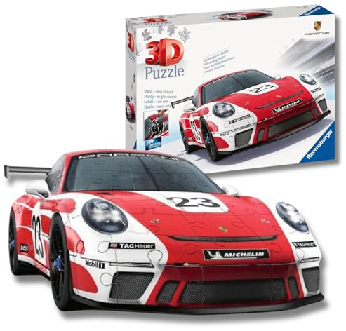 Ravensburger - Puzzle 3D Porsche 911 GT3 | Puzzle 3D per Adulti E Bambini A Partire Dagli 8 Anni | Modellismo Da Costruire Adulti Di 152 Pezzi | Regalo Bambino 8 Anni Maschio E Più