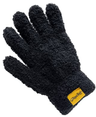 ShinyChiefs Detail WASH MITT - Mikrofaser Auto Waschhandschuh 5 Finger für schonende und kratzerfreie Autowäsche - Detail Waschhandschuh für schwer zugängliche Stellen, 12x20,5cm, schwarz