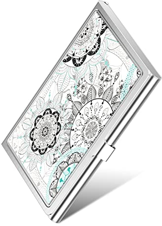 Hnogri Visitenkartenetui, Slim Visitenkartenetui, schlanker Metall-Visitenkarten-Organisator, Schnallenstil geschlossen, Taschen-Namenskartenhalter Brieftasche.