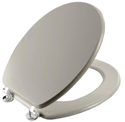 Universal MDF WC Sitz Deckel matt mit Metallscharnieren mit Holzkern (MDF) Klodeckel Toilette WC-Brille Toilettendeckel ohne Absenkautomatik (Taupe)