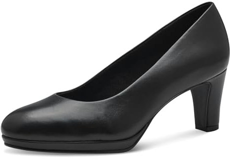 MARCO TOZZI Damen Pumps aus Leder Elegant, Schwarz (Black), 39 EU