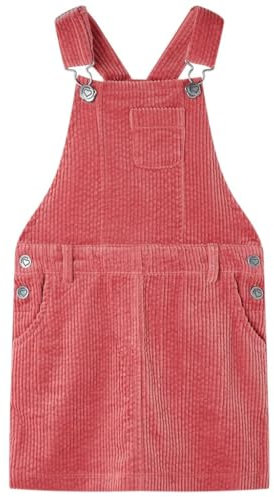 vidaXL Kinder-Latzkleid Cordkleid Kleid Kinderkleid Mädchen Kordkleid Cord Rosa 104