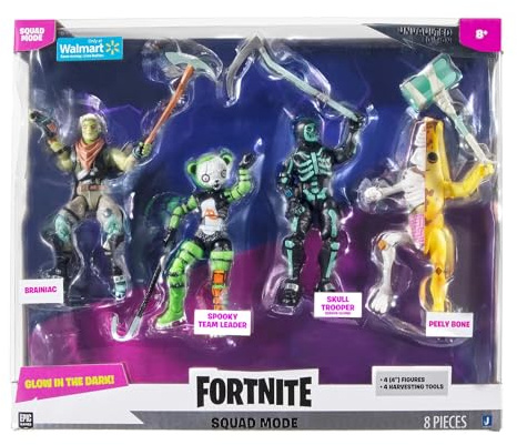 FORTNITE Squad-läge lyser i mörkret ovårdad utgåva paket med 4 figurer