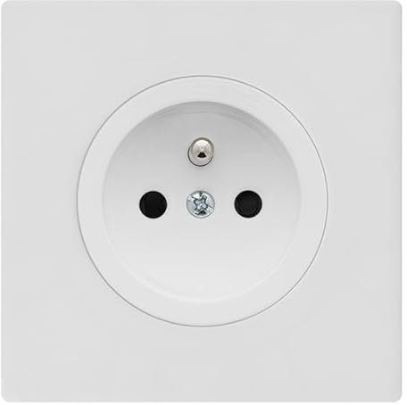FONTINI - Prise 2P+T blanc glossy DOM avec plaque simple blanc – Élégance et simplicité pour vos installations électriques