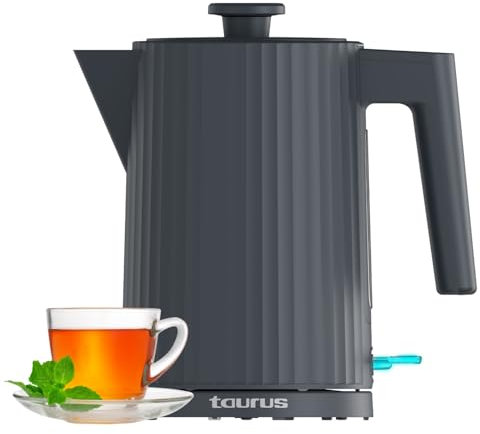 Taurus – Bollitore Elettrico Jonic Tea 2200W | 1,7L | Base 360° | Filtro anticalcare | Spegnimento automatico | Indicatore livello acqua | BPA Free | Design ergonomico | Avvolgicavo | Nero