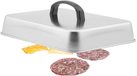 Campana per formaggio fondente | Coperchio per griglia in acciaio rettangolare | Coperchio di cottura multifunzione per piastra per barbecue in interni ed esterni