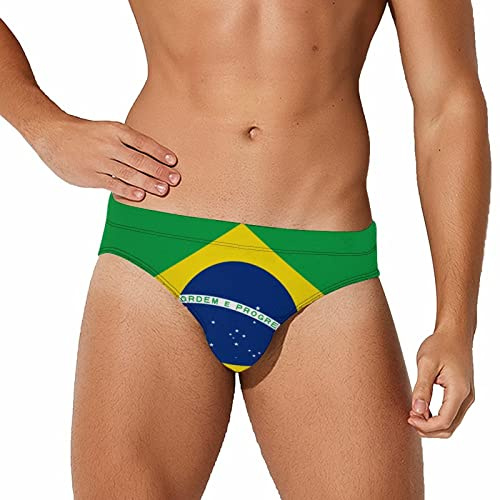 KWQDOZF Bañador Tipo bóxer con Bandera de Brasil para Hombre, Tanga Triangular Suave, Ropa Interior Deportiva.