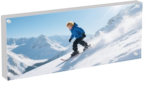 VVEASIER 4×10 Acrylic Magnetic Frame for Business License、Panoramic Picture