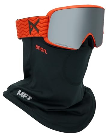 Anon Gafas de nieve M6 + lente adicional + máscara facial MFI + funda (marco: rojo Fiesta, lente: Perceive Sunny Onyx, lente de repuesto: violeta variable)
