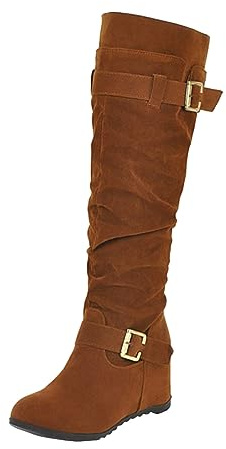 Women's High Boots with High Heel, Pointed Toe Winter Boots, High Heels Suede Boots, Comfortable Elegant Shoes, Ankle Boots, Casual Ankle Boots, Lined Outdoor Shoes, brown, 8.5 UK