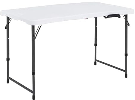 Mi Ko Mi Ka Mesa Plegable Solid 180cm o 122cm, portátil, Normativa Uso público Interior/Exterior (EN 581-1/3) Tablero Resina HDPE 3,5cm, Capacidad 4/6/8 Personas y Carga 150 kg. Multiuso (Mesa 122CM)