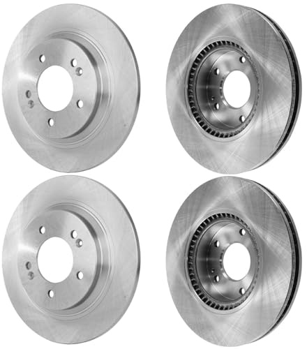Replacement Front and Rear Brake Disc Rotors 4-Pc Set fits Kia Optima 2015 2.4L I4 (With Electronic Parking Brake)