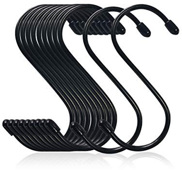 Qcore 20 Stück S-Haken Schwarz - S-Förmige Haken für Küche, Topf, Pfanne
